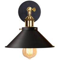 Metal Iron Wall Lights Retro Industrial Loft Wall Sconce Vintage Wall Light For Bedside Reading Cafe Black 22Cm