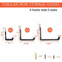 NORCKS Garage Hooks,Steel Heavy Duty Garage Storage Hooks for Organizing Power Tools,Ladder,Bulk Items (Pack of 6)