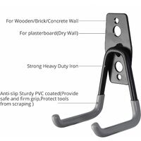 NORCKS Garage Hooks 10 PCS Heavy Duty Wall Hooks with Screws Steel Double Hooks Tool Holder for Ladders Grey - Gray