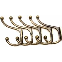 FUXXER® Set Of 5 Antique Bronze Coat Hooks – Vintage Iron Towel & Hat Hooks For Wardrobe, Bathroom, Doors – Country House Retro Style