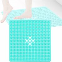  shower mat non-slip square, bath mat non-slip kids anti-mold, bathtub  mat with suction cup for bathroom, kids bath mat with drainage holes,  eco-friendly and tasteless,38*70cm white : Home & Kitchen