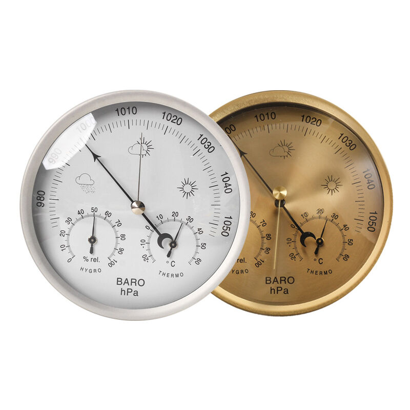 Analog Weather Station,barometer,thermometer,hygrometersilver,128mm