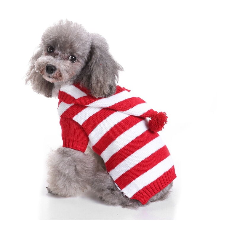  Dog Sweater Dog Pullover Shirt Pet Autumn Winter Warm Clothes  Dog Overalls Cat Clothes Apparel Puppy Striped Sweater Coat Puppy Pajamas  Outfits Dog Sweatshirt Holiday Costumes Grey S : Pet