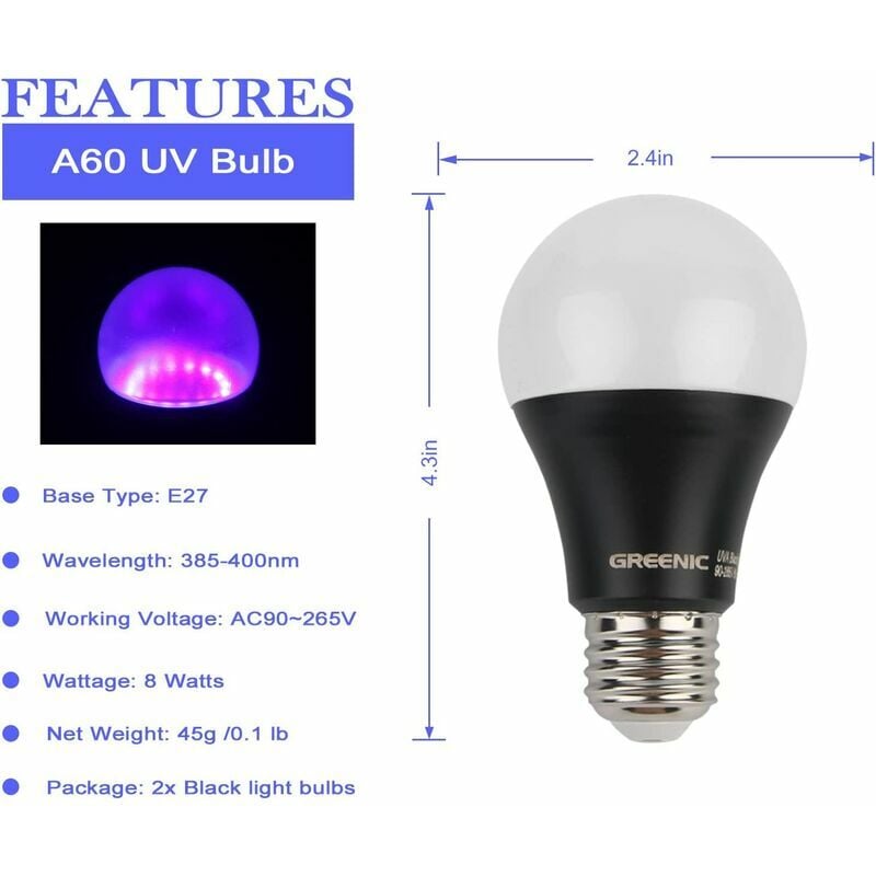 Lampe UV/LED Blanche - 90 Watts