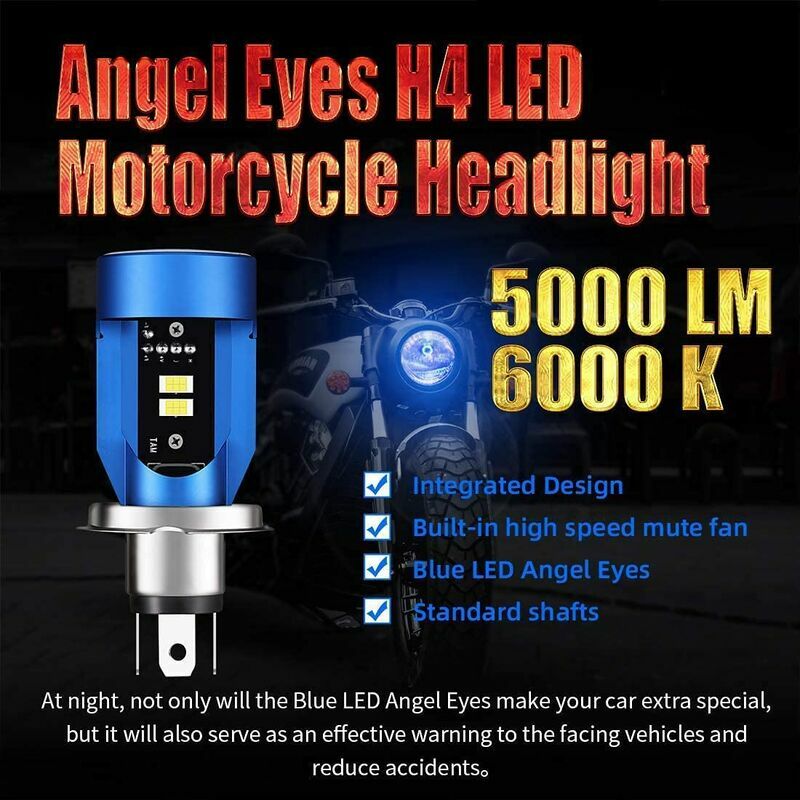Ampoule LED H4 6000K pour moto ATV scooter 40W - Xenon Discount
