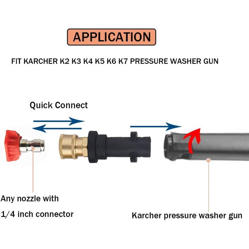Accessoires de nettoyeur haute pression pour Karcher K2 K3 K4 K5 K6 K7  Turbo Dirt Car Jet Wash Lance Extension