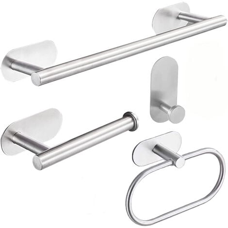 Black Stainless Steel Toilet Paper Holder with Hand Rack Set