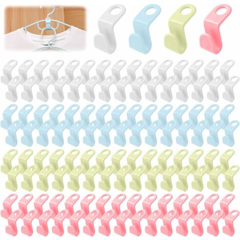 120Pcs Clothes Hanger Connector Hooks, Cascading Hangers Hooks Space Saving  Organizer for Closet, 4 Colors