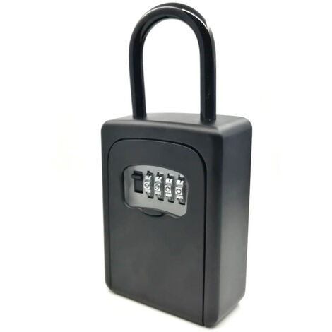 Key Safe, Portable Outdoor Key Lock Box for Home Office Garage School Airbnb，black