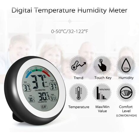 Nuolin High And Low Thermometer Storage Home Temperature Monitor Tool 1pcs  -40-50 Maximum Minimum Greenhouse Hygrometer