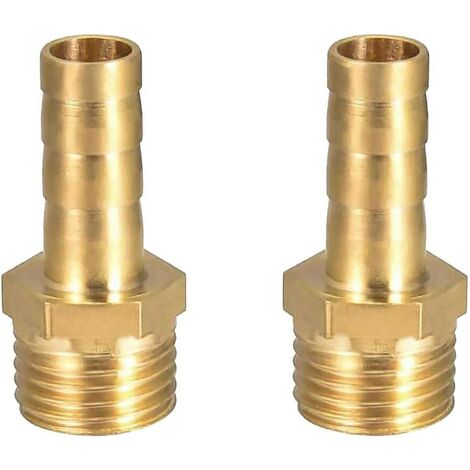 US Stock 2x 1/8" BSP Male Thread 6mm Brass Hose Barb Coupler Fitting Connector 