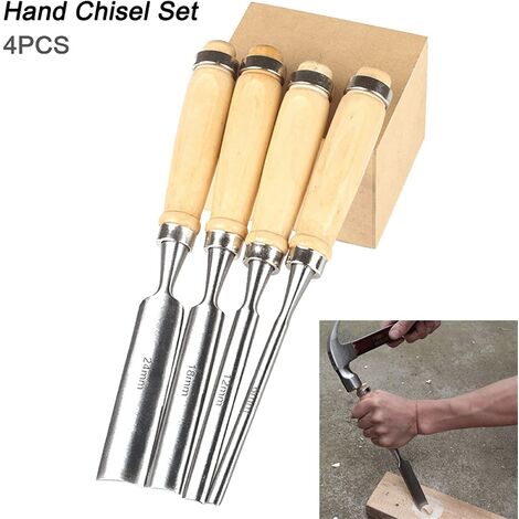 4Pcs Wood Chisels Set Multi-function Woodworking Chisels Tools 6/12/19/25mm  Wood Carving Chisel Tool for Carpentry Engraving