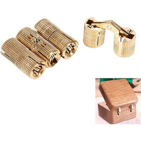 Wardrobe Boxes Box Hinges- 2pcs Cabinet Hinge with Screws Jewelry Box  Hinges Copper Small Box Hinges Jewelry Box Hardware for Vintage Wooden  Cases, Cabinets Vintage Jewelry Box 