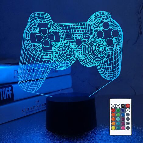 3D Illusion Light with Remote Control Touch 16 Colors Desk Lamp Kids Room Decoration (Handle)