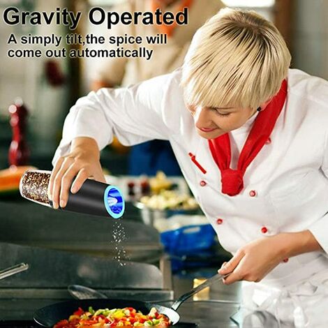 2pcs Electric Gravity Induction Pepper Grinder For Black Pepper, Sichuan  Pepper, Spices, Suitable For Kitchen, Restaurant, Outdoor Bbq