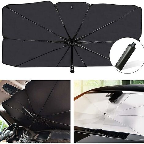 MUFF Car Sunshade Windshield Sun Shade, Titanium Silver Cloth Foldable Windshield  Sun Shade Umbrella S