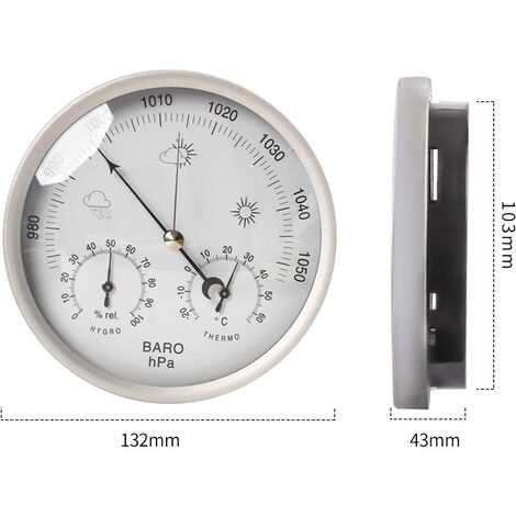 Metal 3 in 1 Barometer Weather Station for Indoor and Outdoor Use Barometer