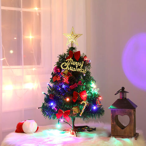 mini tabletop christmas tree with lights