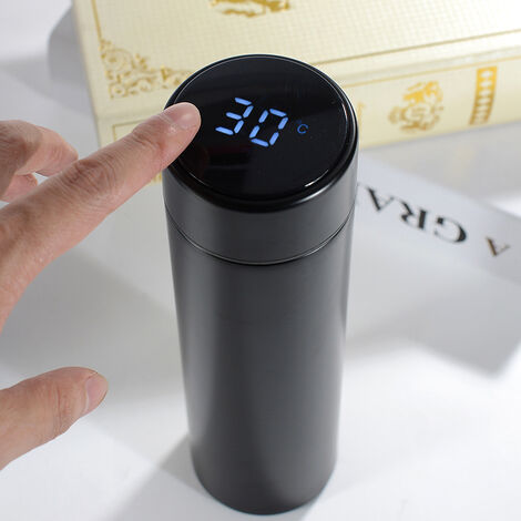 500ML Portable Smart Thermos Cup Black