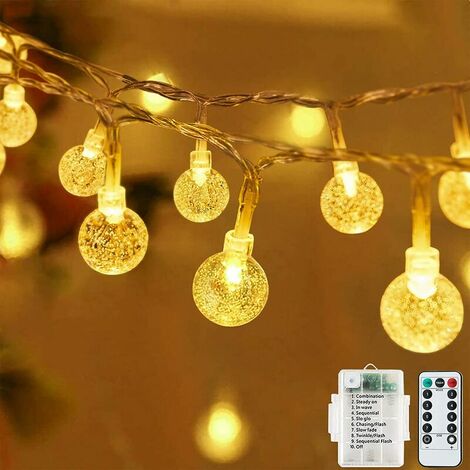 MUFF Fairy Lights Battery, 80LED /10m Garden Lights Outdoor, with 8 Modes  Remote Control String Lights Waterproof, Fairy Lights for Bedroom, Party,  Wedding, Christmas Decorations (Warm White)