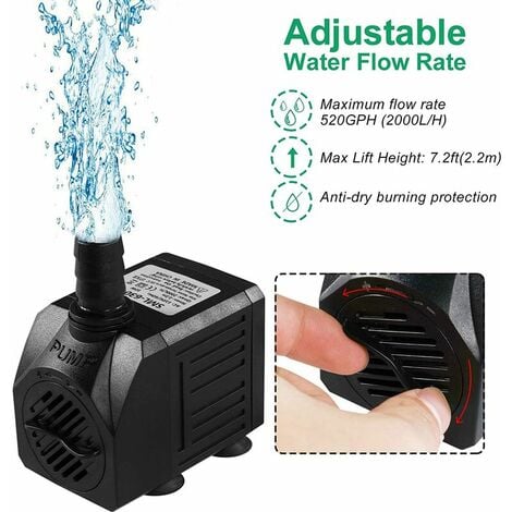 25w 1600l / h Pompe à eau submersible Mini pompe à fontaine avec