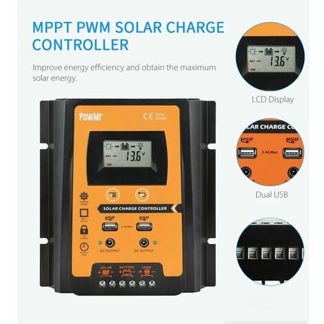 Contrôleur de charge solaire MPPT PWM 30 A pour système de panneau