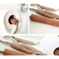 Wooden Rope Towel Rack Toilet Paper Holder Retro Toilet Paper Holder Hanging Toilet Paper Holder Can Be Used For Bathroom Toilet Decoration (Little Elephant)