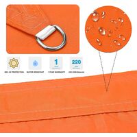 2m x 2m Sun Sail Shade Waterproof Outdoor Garden Patio Party Sun Protection 98% UV Blocking (orange)