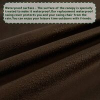 Waterproof garden swing chair canopy cover, suitable for outdoor patio, garden, (canopy cover only) (142*120*18cm, brown)