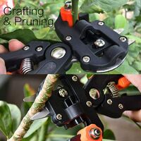 2 in 1 Fruit Tree Pruning Shears Ratchet Shears Set Professional One Hand Plug Pruning Tool