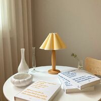 Bedroom bedside lamp, yellow fabric desk lamp, (bulb not included)