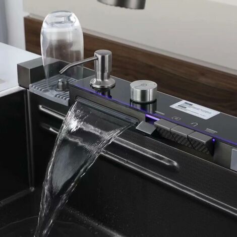 Harnart Einbauküchenspüle Aus Edelstahl 304 – Große Einzelspüle Mit Digitaldisplay & Herausziehbarem Wasserhahn
