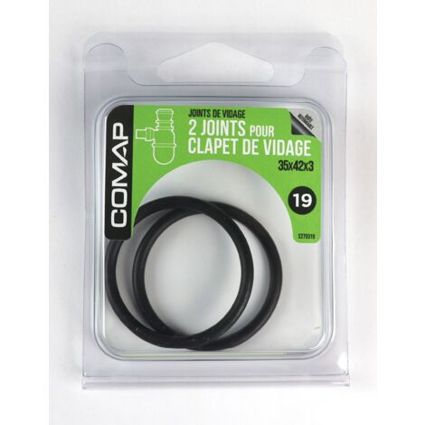 Comap – Lot de 2 joints d'étanchéité pour clapet de vidage 35x42 mm – Noir pour prévention des fuites – S279319