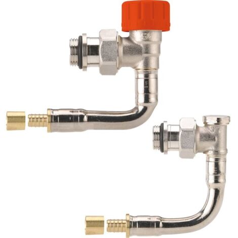 Comap – Kit hydrocâblé thermostatique M30 pour radiateurs double panneau T11/T21 – Robinet Kv réglable – Équerre inverse PER 12mm – 1/2' JT - R857121H