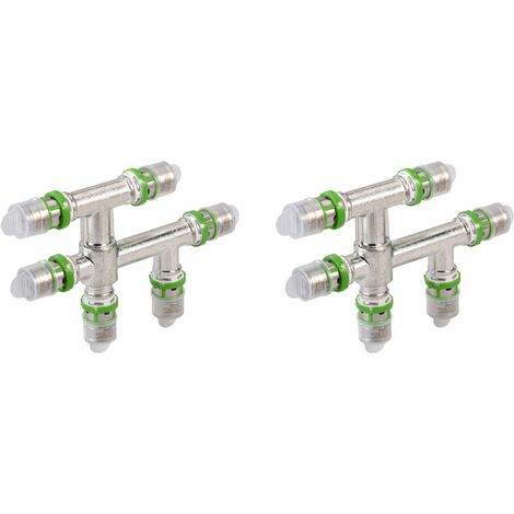 Comap – Té croisé métallique à sertir pour tubes multicouche 20x2-16x2-16x2 – Raccords en laiton pour eau chaude et froide – 7495W201616