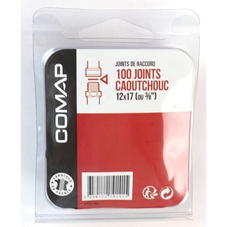 COMAP Lot de 100 joints caoutchouc d'étanchéité pour eau chaude et eau froide sanitaire - 12x17 - Joints pour raccord - S279141