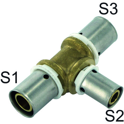 Comap – Tés réduits pour tubes PER à sertir – Diamètre ⌀16 mm / ⌀12 mm – Raccordement sertissage – Pression 6 bar – 7130301030U - S7130301030U