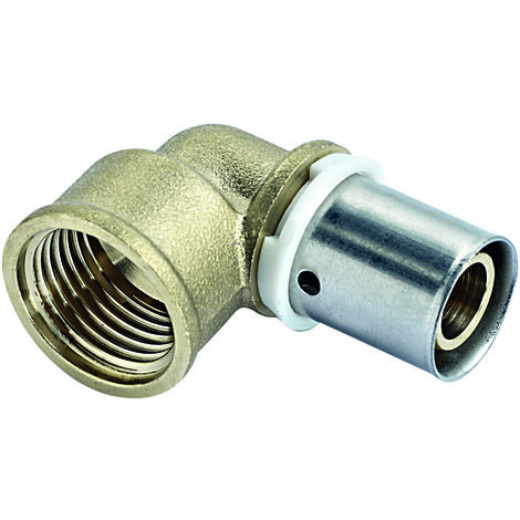 COMAP Coudes 90° pour tubes PER à sertir - Diamètre ⌀12x1,1 mm - Femelle à visser 1/2" (15x21) - Raccords PexPress - 7090104U
