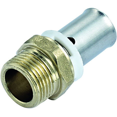 COMAP Manchons droits pour tubes PER à sertir - Diamètre ⌀16x1,5 mm - Mâle à visser 3/4" (20x27) - Raccords PexPress - S7243306U