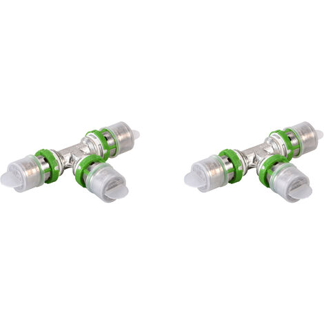 Comap – Té égal métallique 16mm pour tubes multicouche à sertir – Raccord en laiton certifié NF – Lot de 2 – 7130W16 - S7130W16