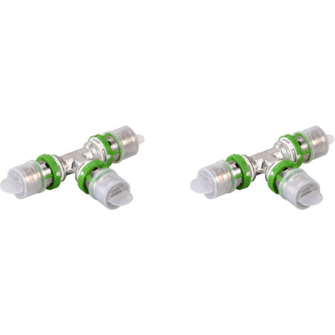 Comap – Té égal métallique pour tubes multicouche à sertir 20x2 – Raccords laiton pour eau chaude et froide – 2 pièces – S7130W20
