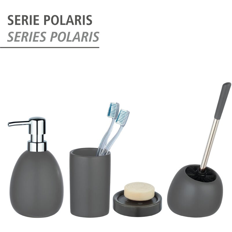 WENKO WC-Garnitur Polaris Keramik grau aus Grau, Keramik, Grau matt, hochwertiger
