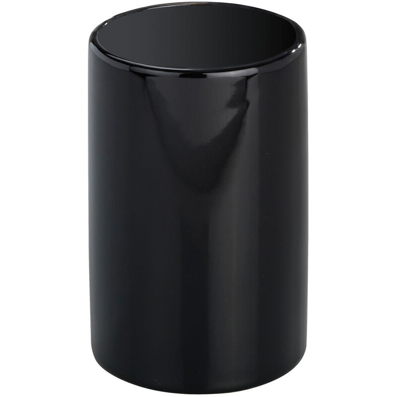 WENKO Bad-Accessoire-Set Polaris Black 3-teilig Schwarz, Keramik, 3-teilig, schwarz Keramik, Keramik