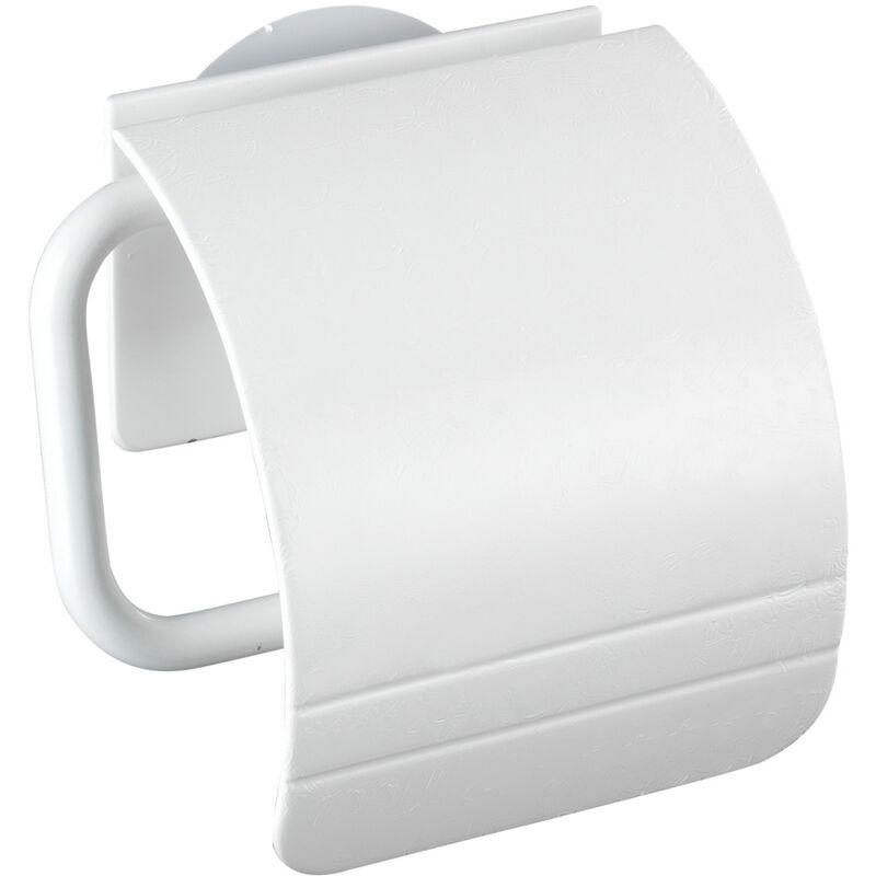 WENKO Static-Loc® Toilettenpapierhalter Osimo Weiß, Befestigen ohne bohren,  Weiß, Polypropylen weiß, Kunststoff (PET) weiß, Polykarbonat transparent