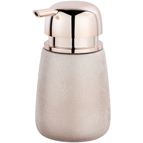 WENKO Seifenspender Glimma Rosé Keramik, 330 ml, Rosa, Keramik rosa