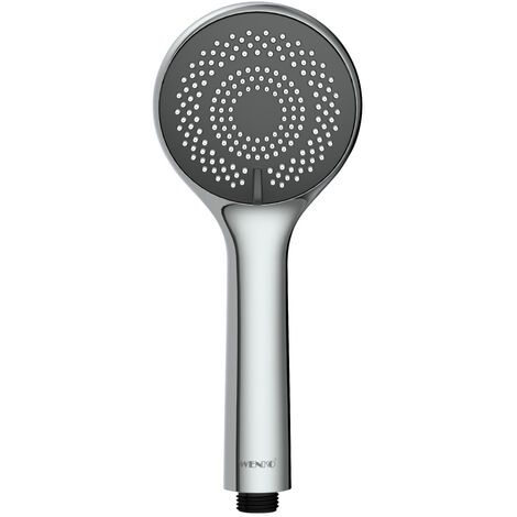 WENKO Duschkopf Watersaving Ø 9,5 cm, Ø 9,5 cm, Silber glänzend, Kunststoff (ABS) chrom grau