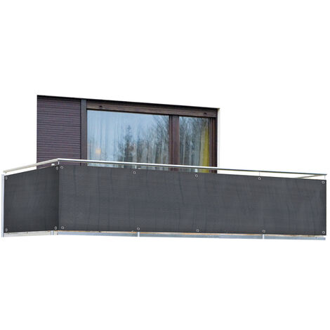 Maximex Balkon-Sichtschutz ANTHRAZIT UNI, UV-beständiger Balkonbespannung,  Grau, Polyethylen anthrazit, Polyamid schwarz