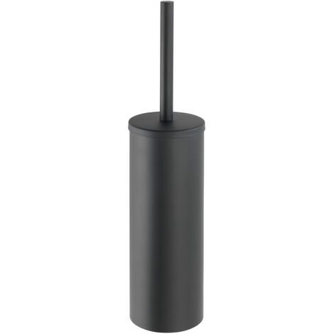 WENKO WC-Garnitur Bosio geschlossen Edelstahl Black matt, rostfrei, Schwarz, Edelstahl rostfrei matt , Polypropylen schwarz (1/5)