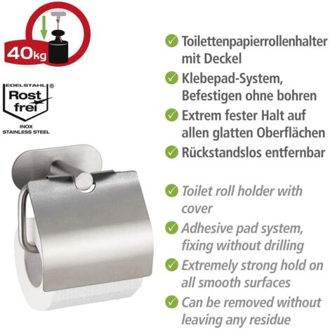 WENKO Toilettenpapierhalter Mit Ablage - Express-Loc Klebesystem Ohne Bohren