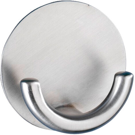 WENKO Wandhaken Rondo matt 4er Set Edelstahl, selbstklebend, rostfrei, Silber matt, Edelstahl rostfrei matt